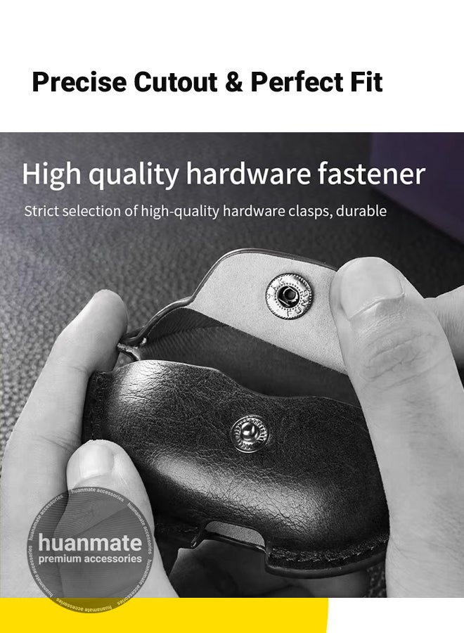 huanmate Huawei FreeBuds Pro 4 Shockproof Protection Case Cover - Black - Lightweight, Stylish Design, Accurate Cut-outs - Easy to Install & Remove - Durable Shield for Your Huawei FreeBuds Pro 4  - Image 2