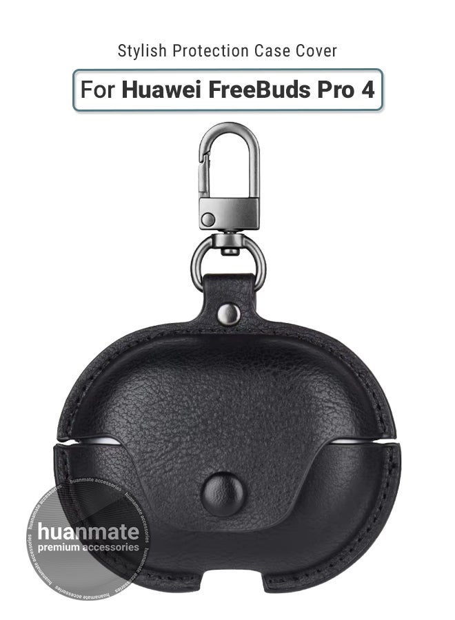 huanmate Huawei FreeBuds Pro 4 Shockproof Protection Case Cover - Black - Lightweight, Stylish Design, Accurate Cut-outs - Easy to Install & Remove - Durable Shield for Your Huawei FreeBuds Pro 4  - Image 1