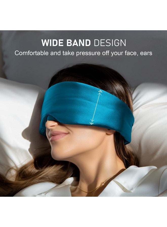 LitBear Silk Sleep Mask for Side Sleeper, Eye Mask Sleeping for Women Men 100% 22 Momme Pure Mulberry Silk, Face-Hugging Padded Silk Eye Cover for Sleeping with Adjustable Band (Peacock Blue) - Image 4