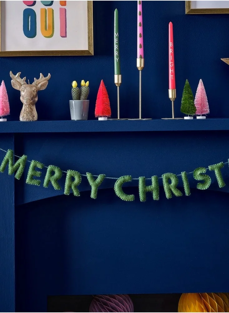 Ginger Ray Green Felt Merry Christmas Bunting Banner