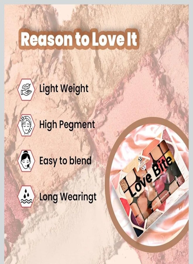 Love Bite Professional Eyeshadow Palette, 24 Shades, High Pigment, Lightweight Formula, Long Wearing, Easy to Blend, Love Bite Collection - Image 4