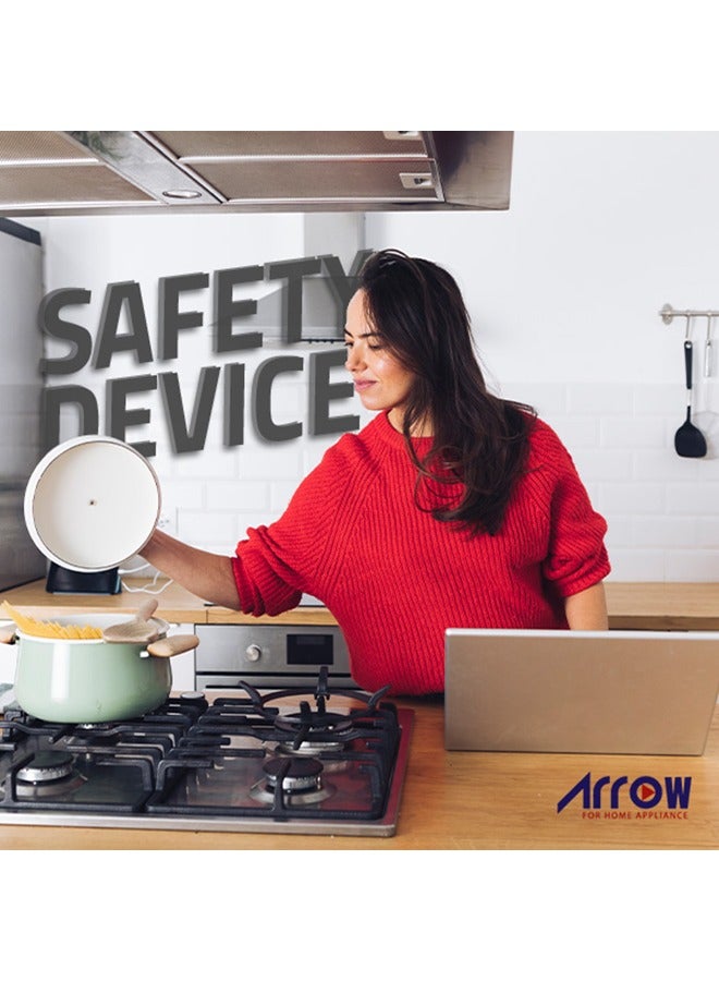 Arrow Gas Hob, 90 cm, Cast Iron Pan Supports | 1 double side burner | Silver color | Electric Ignition | 1 cast iron double ring burner | 1 Rapid burner  | 2 semi-rapid burners | Model Name: RO-HG905SHDK - Image 5