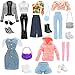 HONLAELLA 15 PCS Doll Clothes Accessories Includes 5 Stylish Doll Outfit Hooded Wear Dress Jacket Casual Clothing with 5 Pairs of Shoes 5 Accessories for 115 Inch Girl Dolls Fashion Set - Image 3