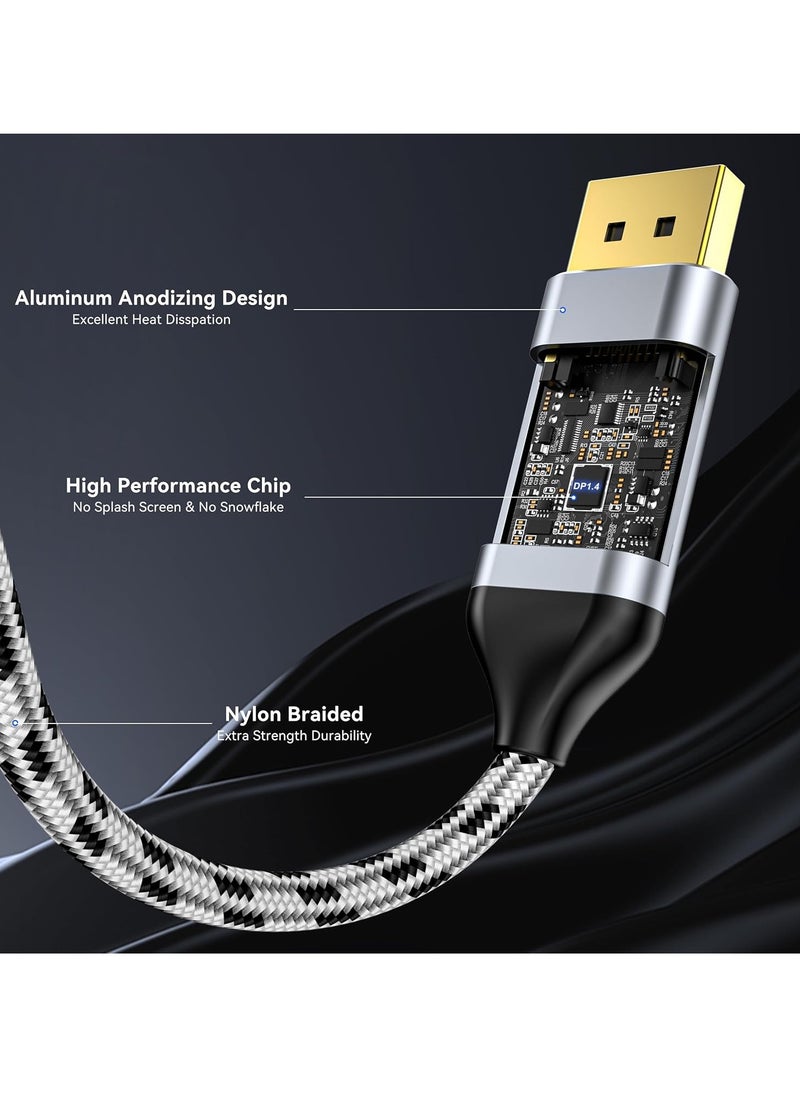 igeekwell - 8K USB C to DisplayPort 1.4 Cable, Type C to DisplayPort Cable (8K@60Hz, 4K@165Hz/144Hz/120Hz), 32.4Gbps, USB-C to DP Cable Compatible for MacBook Pro/Air, iPad, XPS -Braided Cord,Type C to DP(3M,1PACK) - Image 1