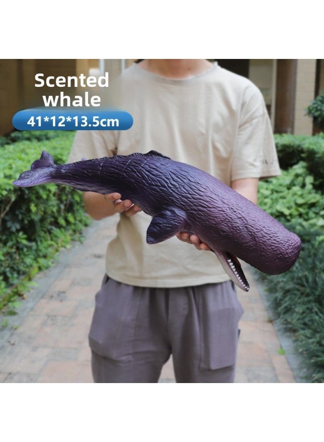 Simulation Soft Glue Dolphin Marine Animal Large Shark Toy Underwater World Children's Toy Whale Model Wholesale-Color:Ocean 37cm Sea Lion - Image 4