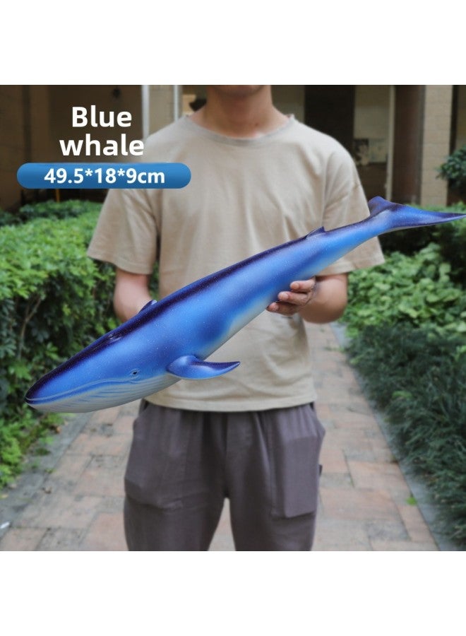 Simulation Soft Glue Dolphin Marine Animal Large Shark Toy Underwater World Children's Toy Whale Model Wholesale-Color:Ocean 37cm Sea Lion - Image 3