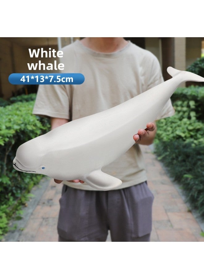 Simulation Soft Glue Dolphin Marine Animal Large Shark Toy Underwater World Children's Toy Whale Model Wholesale-Color:Ocean 37cm Sea Lion - Image 5
