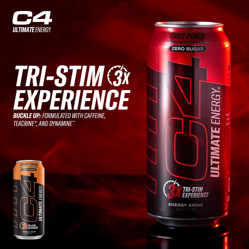 Cellucor C4 Ultimate | Pre Workout Sugar Free Energy Drink | Tri-Stim Experience with 300mg Caffeine + TeaCrine + Dynamine | Orange Cream| 16oz (Pack of 12) - Image 3