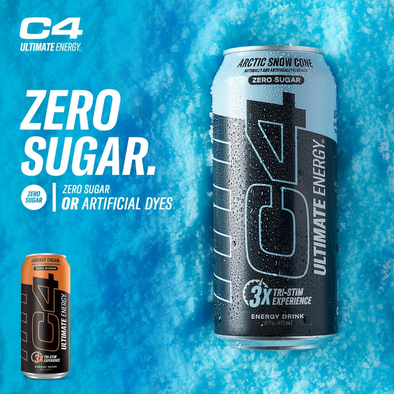 Cellucor C4 Ultimate | Pre Workout Sugar Free Energy Drink | Tri-Stim Experience with 300mg Caffeine + TeaCrine + Dynamine | Orange Cream| 16oz (Pack of 12) - Image 5
