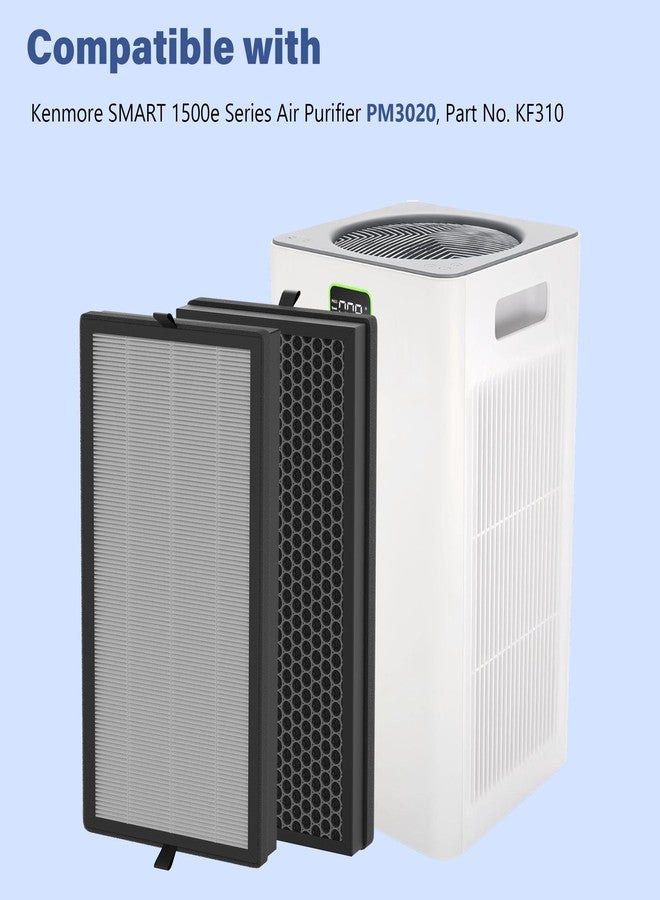 FCFMY 4 Pcs (2 Sets) KF310 True HEPA Filter Replacement Compatible with Kenmore 1500e Series Air Cleaner Purifier PM3020, Part # KF310 - Image 2