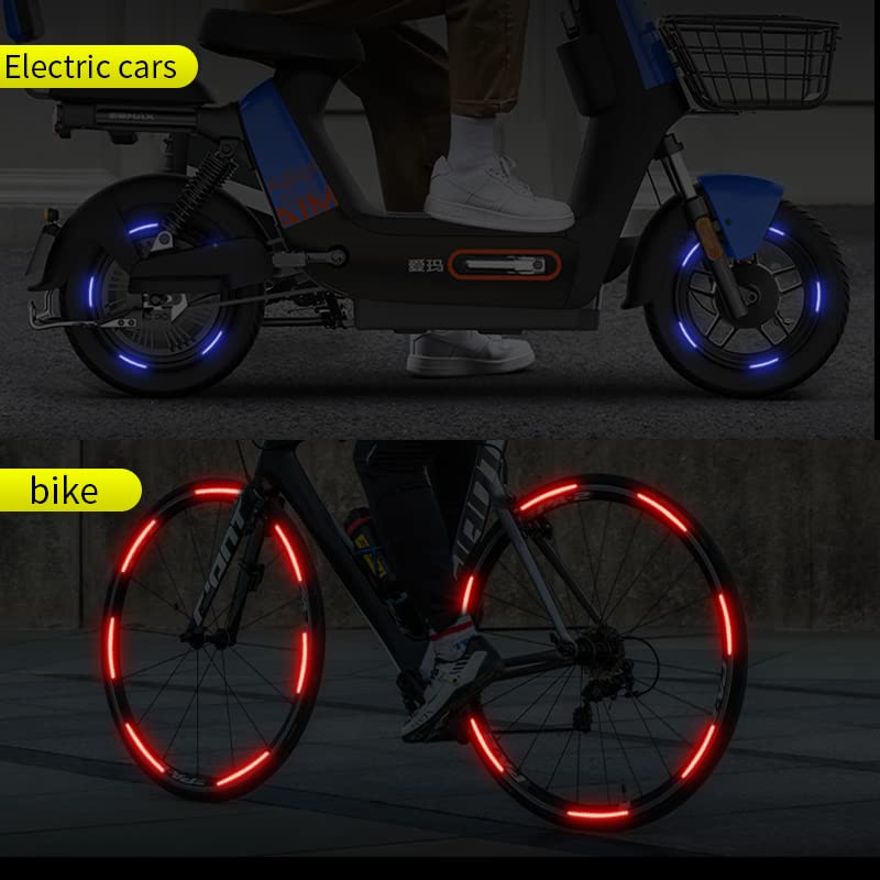 US1984 20pcs Reflective Wheel Rim Stripe Decal Sticker Car tyre Rim Safety Warning Sticker Universal Strong Reflective Warning Scratches Protector Stickers for Car Night Visibility (Red) - Image 2