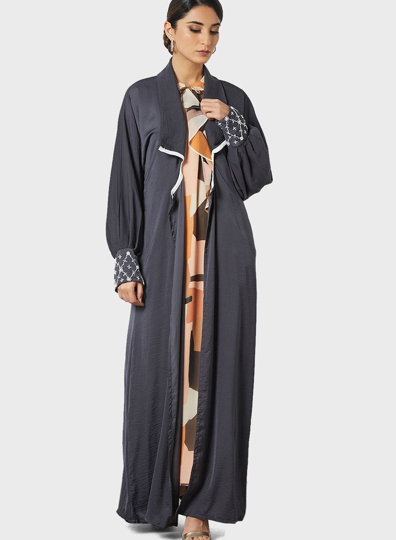 Threadz by Ajooni Sleeve Cuff Detailed Abaya - Image 1