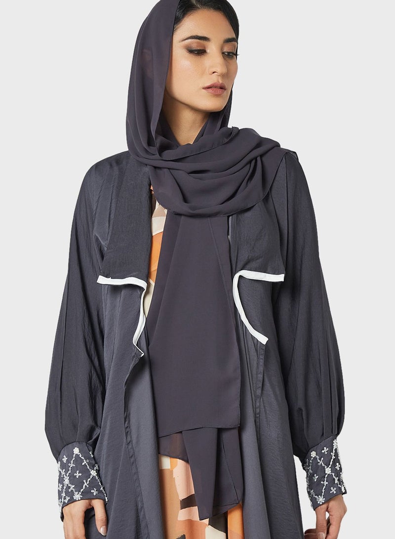Threadz by Ajooni Sleeve Cuff Detailed Abaya - Image 3