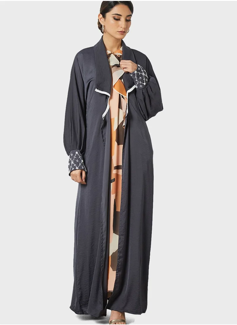 Threadz by Ajooni Sleeve Cuff Detailed Abaya