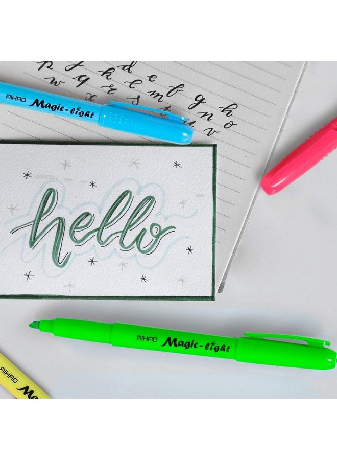 AIHAO أقلام تمييز بألوان متنوعة طرف مائل مجموعة 24 قلم بألوان حبر متنوعة - Image 4