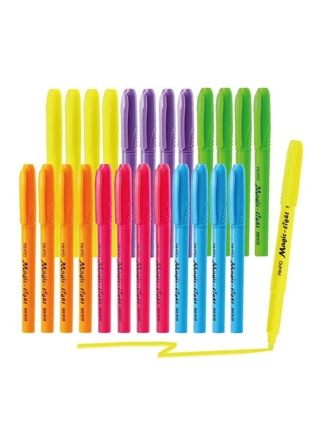 AIHAO أقلام تمييز بألوان متنوعة طرف مائل مجموعة 24 قلم بألوان حبر متنوعة - Image 2