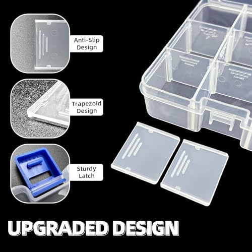 DUOFIRE Plastic Organizer Container Storage Box Adjustable Divider Removable Grid Compartment for Jewelry Beads Earring Tool Fishing Hook Small Accessories(18 grids, White X 2) - Image 4