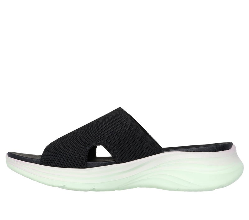 Skechers Women's VAPOR FOAM - COASTAL SUNSET, Colorful Ombre Knit Recovery Slide, Black/Multi, 10M - Image 2