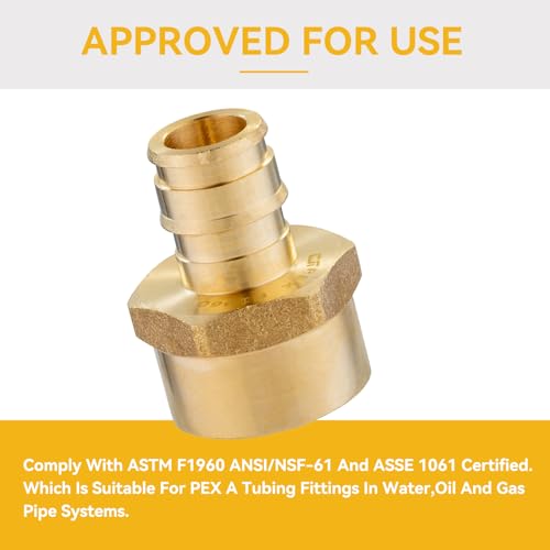 GUOFIS 10 Pack PEX-A Fittings, 1/2"x 1/2" Expansion Female NPT Adapter, ASTM F1960 Female Threaded Adapter for PEX-A Tubing(PEX1960026) - Image 4