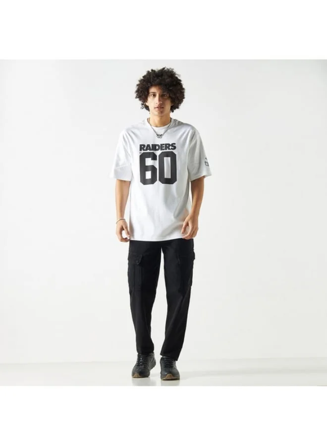 SP Characters Raiders 60 Print Crew Neck T-shirt with Short Sleeves