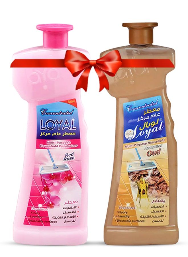 لويال معطر جو متعدد الاستخدامات، 2 × 700 مل، برائحة العود والورد الأحمر