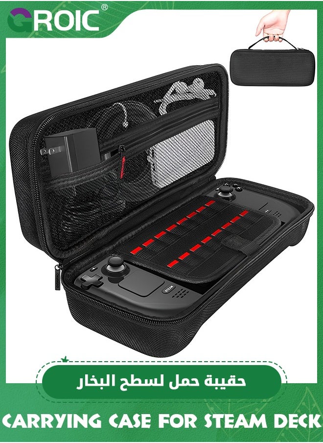 GROIC - Steam Deck Oled Case, Portable Hard Shell Carrying Case for Steam Deck Oled with 16 Game Slots / Button Protection/ Large Capacity - Image 1