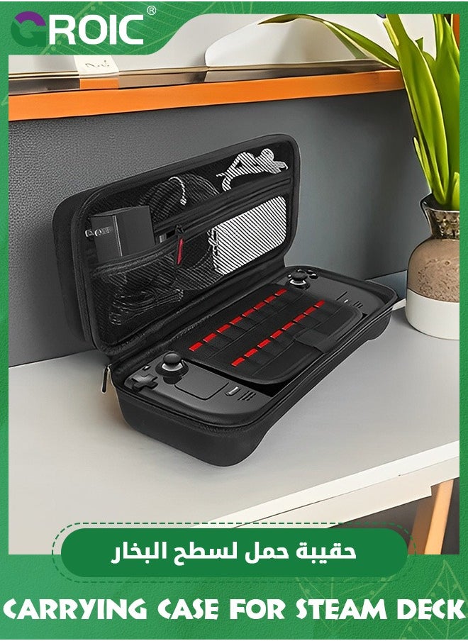 GROIC - Steam Deck Oled Case, Portable Hard Shell Carrying Case for Steam Deck Oled with 16 Game Slots / Button Protection/ Large Capacity - Image 1