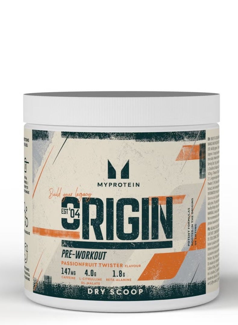 Myprotein Origin Pre-Workout Dry Scoop Passionfruit Twister 288Gram - Image 1