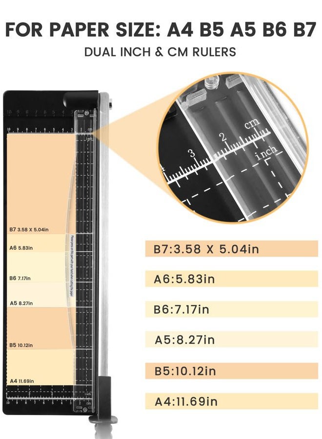 Makeasy Paper Cutter 12 Inch, Guillotine Paper Cutter with 8 Sheet Capacity, Heavy Duty Paper Cutter for Cardstock, Paper Trimmer for Crafting, Classroom and Office - Image 4