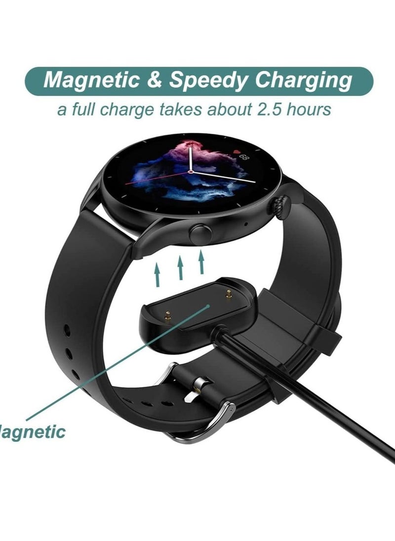 Captaintech Charger Cable for Amazfit T-Rex 2, GTS 4/3, GTR 4/3 Pro, Magnetic Charging Cable Cord for Amazfit T-Rex 2, GTS 4, GTR 4, GTS 3, GTR3, GTR 3 Pro Smart Watch 【2-Pack, 3.3ft/1m】 (2)  - Image 3
