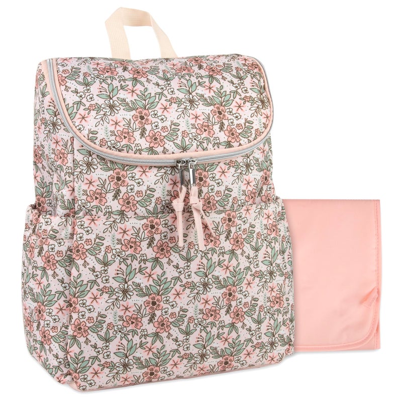 Baby Essentials MultiFunction Floral Diaper Backpack and Travel Nappy Baby Bag with Changing Pad and Stroller Straps Freshly Floral - Image 2