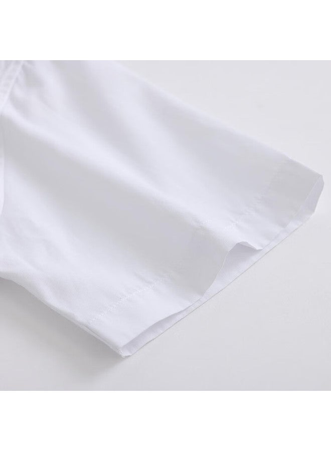 Romon Men's White Business Professional Formal Shirt Workwear Short Sleeve Shirt Men Cs72 White 2XL - Image 3