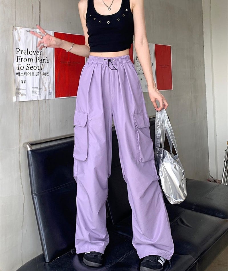 2024 Quick-Drying Overalls Men'S And Women'S American Parachute High Waist Wide Leg Casual Trousers - Image 1
