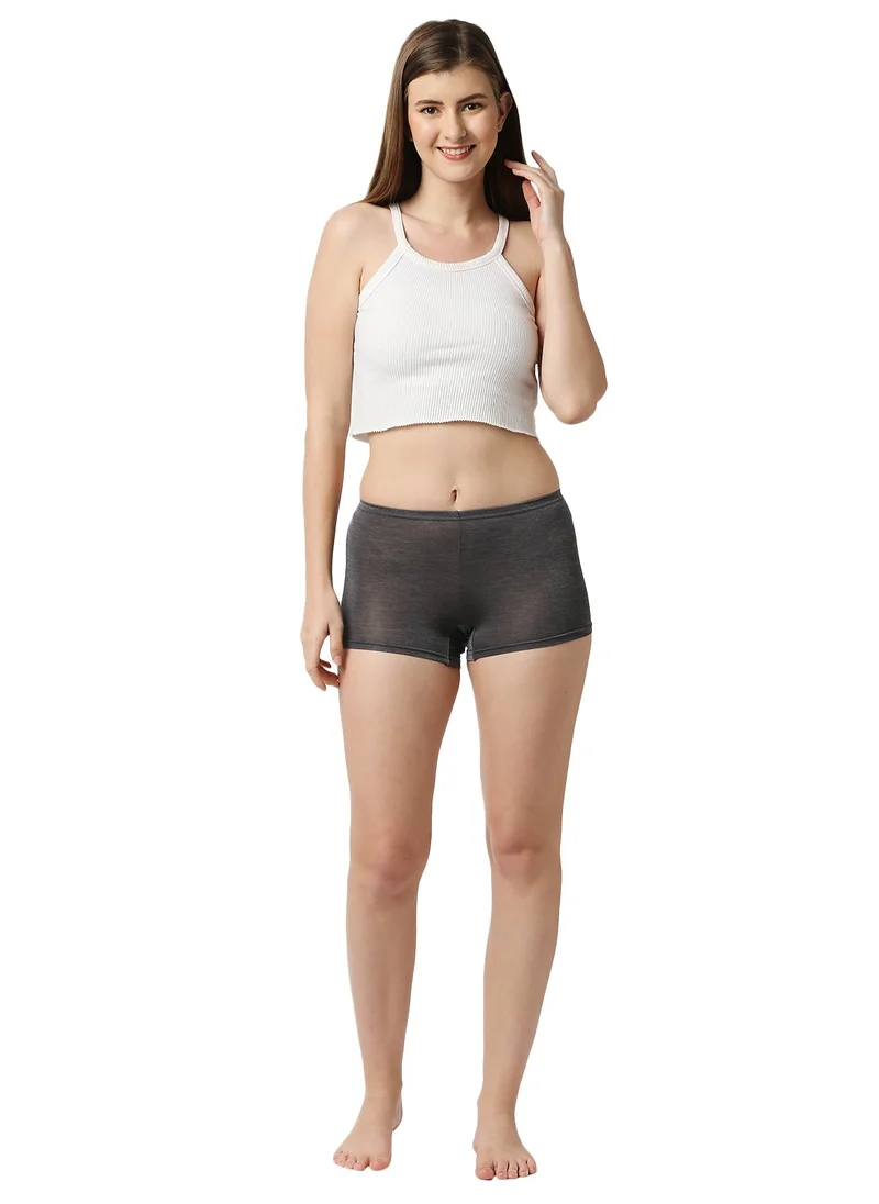 BYC Women's Boyshort Boxer Brief - Dark Grey