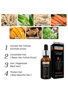 West&Month Hair Growth Essential Oil ,Has The Effect Of Activating And Unblocking Pores, Repairing Hair Follicle Tubes, And Stimulating The Growth Of Dark Hair, Suitable For All Hair Types 30ml  - Image 2