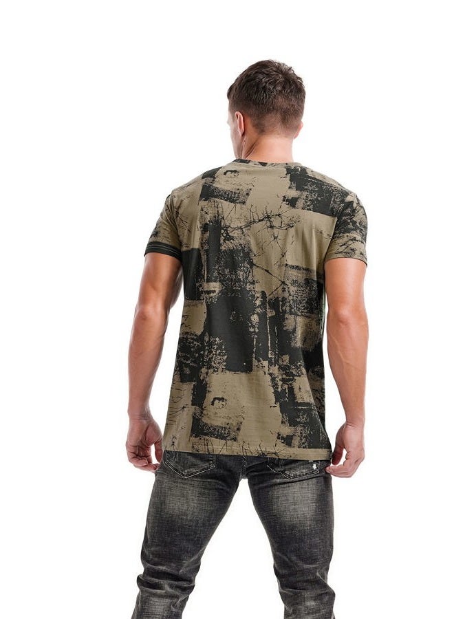 KLIEGOU Mens Hipster Hip-Hop Premiun Tees - Latest Fashion Print T-Shirts, 606 Army Green, L - Image 3
