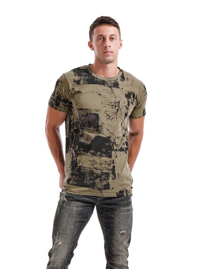 KLIEGOU Mens Hipster Hip-Hop Premiun Tees - Latest Fashion Print T-Shirts, 606 Army Green, L - Image 2