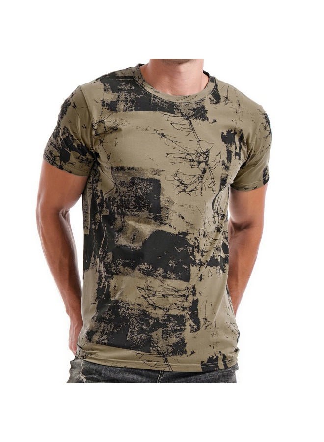 KLIEGOU Mens Hipster Hip-Hop Premiun Tees - Latest Fashion Print T-Shirts, 606 Army Green, L - Image 1