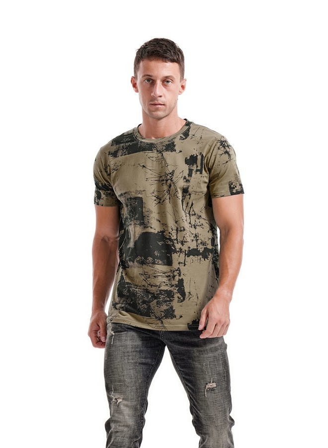 KLIEGOU Mens Hipster Hip-Hop Premiun Tees - Latest Fashion Print T-Shirts, 606 Army Green, L - Image 5