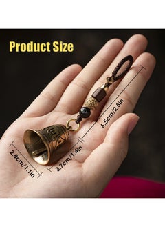 CMGTYYD Chinese Feng Shui Bell Six Character Pure Brass Bells Window Door Home Pendant Car Keychains Beautiful Symbolism Good Luck Wealth and Safe for Home Decoration, Office Decoration(2.6x1.5x1.1in)  - Image 2