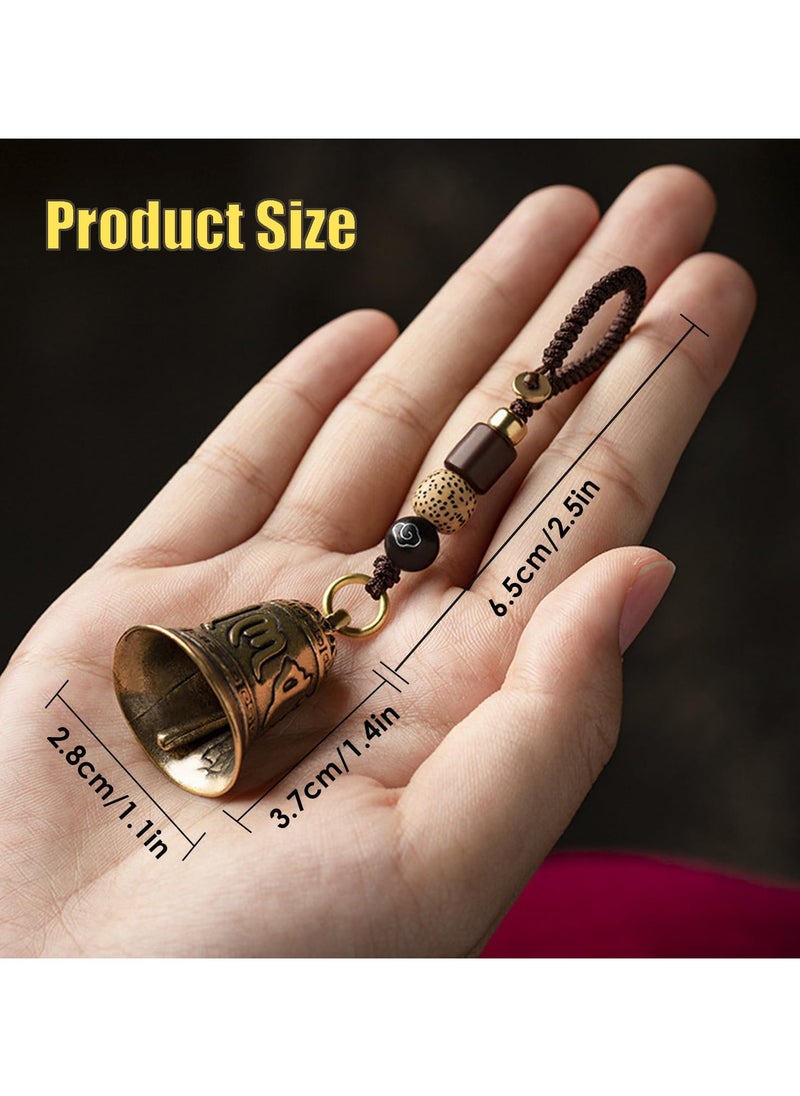CMGTYYD Chinese Feng Shui Bell Six Character Pure Brass Bells Window Door Home Pendant Car Keychains Beautiful Symbolism Good Luck Wealth and Safe for Home Decoration, Office Decoration(2.6x1.5x1.1in)  - Image 2