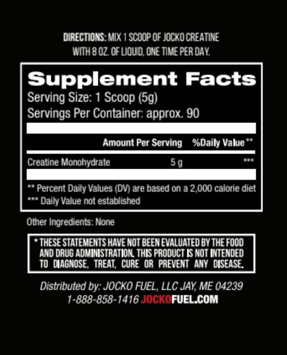 Jocko Fuel Creatine Monohydrate Powder  Creatine for Men  Women Supplement for Athletic Performance  Muscle Health 90 Servings 16 oz Unflavored 16 OZ JAR - Image 3