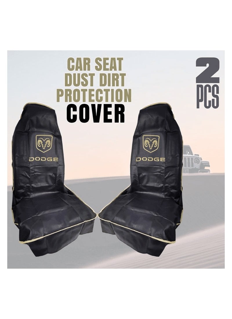 Dodge Universal Car Seat Cover Car Seat Dust Dirt Protection Cover Extra Protection For Your Seat 2/Pcs Set Black  - Image 1