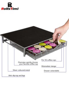 RollsTimi  Coffee Capsule Storage Drawer Holder,Coffee Capsule Holder Box for Countertop (36 Capsule Capacity)  - Image 5
