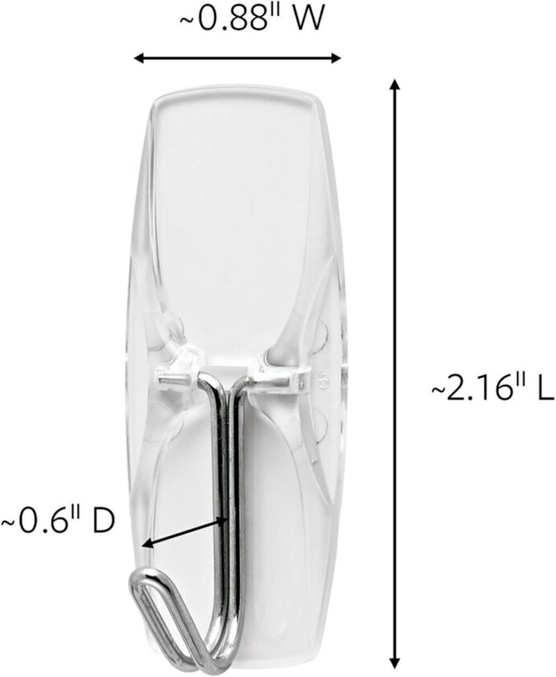 Command Medium Wire Toggle Hooks, Damage Free Hanging Wall Hooks with Adhesive Strips, No Tools Wall Hooks for Hanging Organizational Items in Living Spaces, 6 Clear Hooks and 8 Strips - Image 3