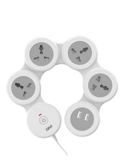 Cuba Electric Extension Cuba Power Strip with 4 International Extension Socket 13A 2 USB 3.1A Output Safety Shutter 1.8 Meter Cable Ideal For All Electronic Devices Model GM 3276  - Image 1