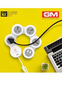 Cuba Electric Extension Cuba Power Strip with 4 International Extension Socket 13A 2 USB 3.1A Output Safety Shutter 1.8 Meter Cable Ideal For All Electronic Devices Model GM 3276  - Image 4