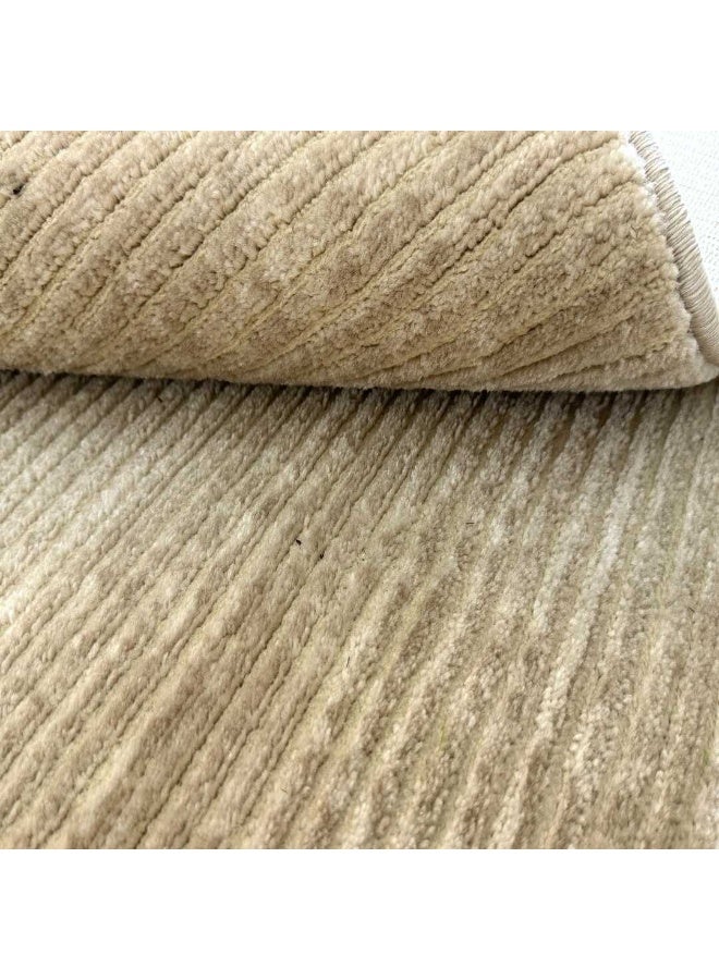 HANDPICKED FURNITURE Prodigi Rug Medium Pile Rectangle - 150 X 230 Cm 4.9 X 7.5 Ft - Dark Beige - Image 5