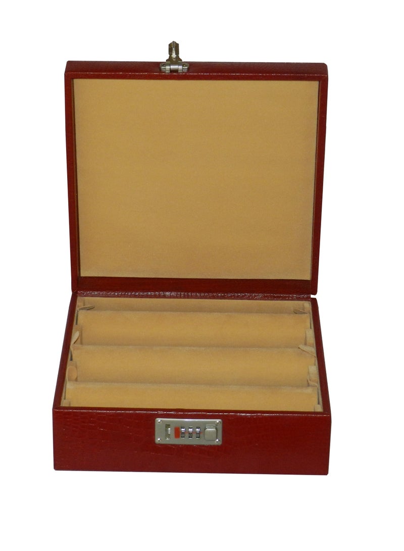 LAVERI LEATHER Laveri Genuine Leather Bracelet Jewelry Box with 3 Removable Rolls - Holder Stores Bracelets, Bangles & Watches Bangle Vanity Box REMOVABLE Vanity Box Removable Vanity Box  - Image 1