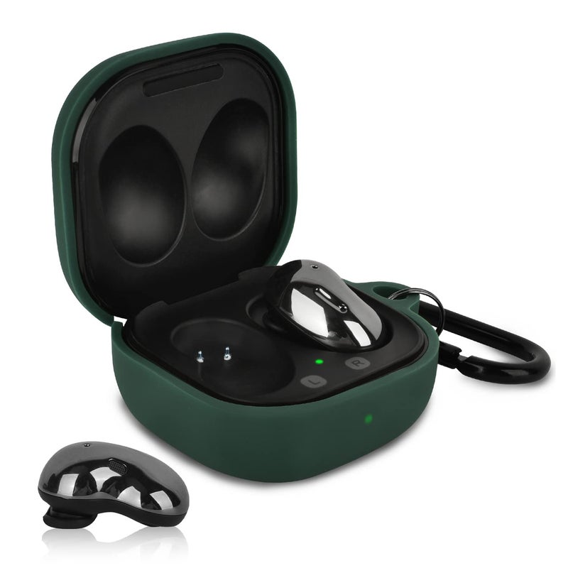 AIRSPO Silicone Case Compatible with Samsung Galaxy Buds 2 Pro/Galaxy Buds 2/ Galaxy Buds Pro/Galaxy Buds Live Case (Midnight Green) - Image 3